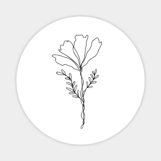 Wildflower Line Art | Floral Botanical Minimalist Lineart Magnet